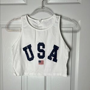USA White Tank Top